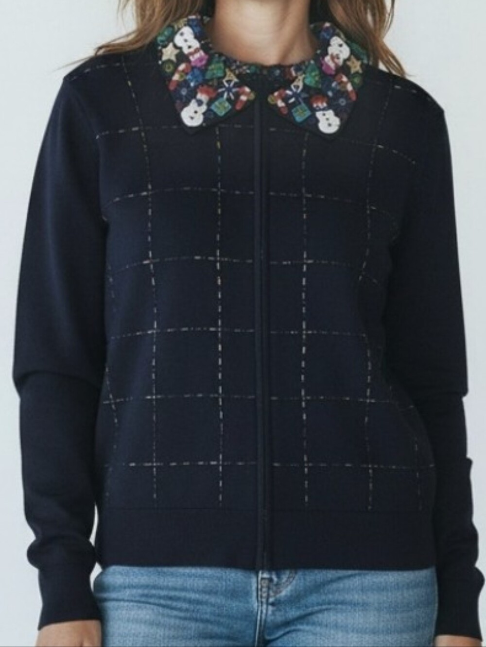 Marisa Christina 2003 Vintage Christmas Novelty Cardigan Sweater In Black Size M